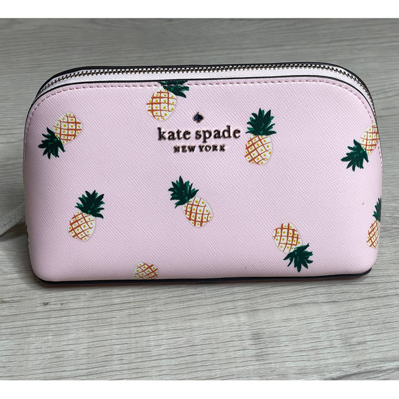 kate spade Handbags - Kate Spade Staci Small Pineapple Makeup Bag Cometic Bag Pink Multi